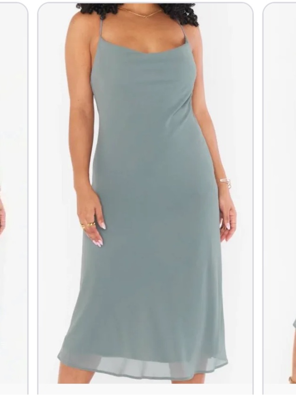 Show Me Your MuMu Verona Slip Midi Dress in Sage Green Size M
